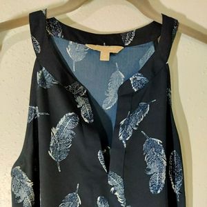 *SOLD* Banana Republic Feather Pattern Tank Top Size M